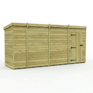 14 x 4 Pent Shed (Single Door, No Windows)