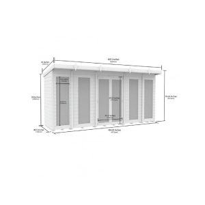 14 x 4 Pent Summer House (Full Height Window)
