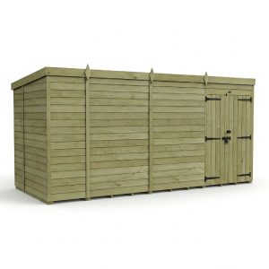 14 x 6 Pent Shed (Double Door, No Windows)