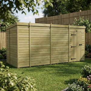 14 x 6 Pent Shed (Single Door, No Windows)
