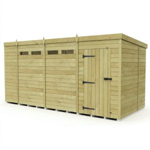 14 x 6  Security Pent Shed (Single Door)