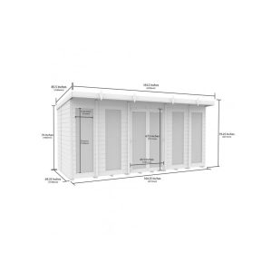 14 x 6 Pent Summer House (Full Height Window)
