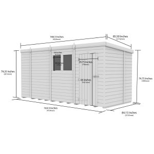 14 x 7 Security Pent Shed (Single Door)