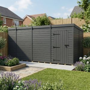14x8 Pent Composite Shed (Single Door, No Windows)