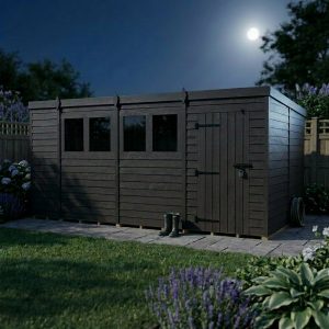 14x8 Pent Composite Shed (Single Door, With Windows)