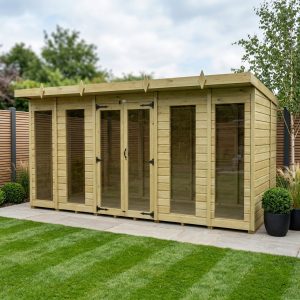 14 x 8 Pent Summer House (Full Height Window)