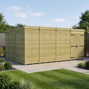 15 x 10 Pent Shed (Double Door, No Windows)