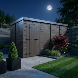 15x5 Pent Composite Shed (Single Door, No Windows)