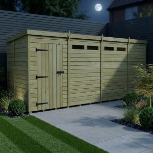15 x 5 Security Pent Shed (Single Door)
