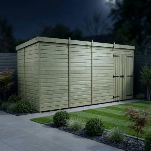 15 x 6 Pent Shed (Double Door, No Windows)