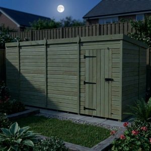 15 x 6 Pent Shed (Single Door, No Windows)