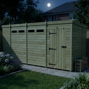 15 x 6  Security Pent Shed (Single Door)
