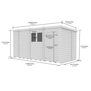 15x7 Composite Pent Security Shed