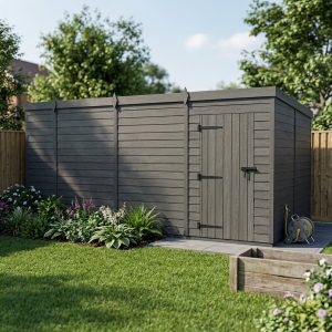15x8 Pent Composite Shed (Single Door, No Windows)