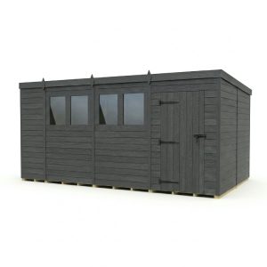 15x8 Pent Composite Shed (Single Door, With Windows)