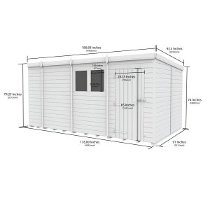 15x8 Composite Pent Security Shed