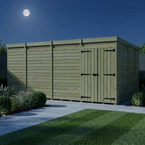 15 x 9 Pent Shed (Double Door, No Windows)