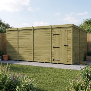 15 x 9 Pent Shed (Single Door, No Windows)