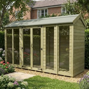 16 x 4 Apex Summer House (Full Height Window)