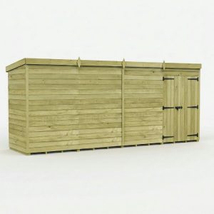 16 x 4 Pent Shed (Double Door, No Windows)