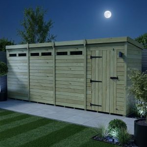 16 x 4 Security Pent Shed (Single Door)