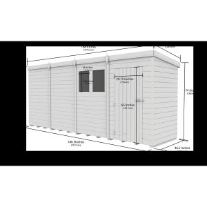 16x4 Composite Pent Security Shed