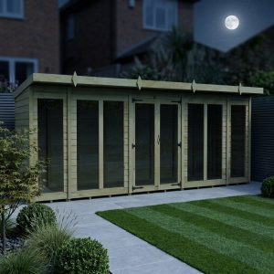16 x 4 Pent Summer House (Full Height Window)