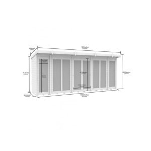 16x4 Composite Pent Full Height Summer House