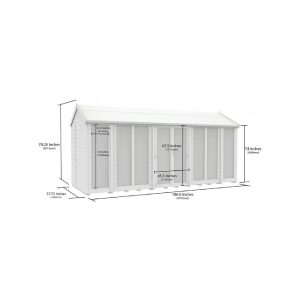 16 x 5 Apex Summer House (Full Height Window)