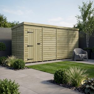 16 x 5 Pent Shed (Single Door, No Windows)