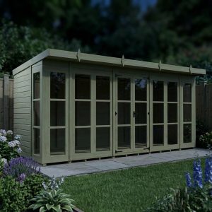 16 x 6 Georgian Window Pent Summer House