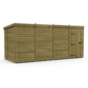 16 x 6 Pent Shed (Single Door, No Windows)