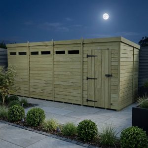 16 x 6  Security Pent Shed (Single Door)