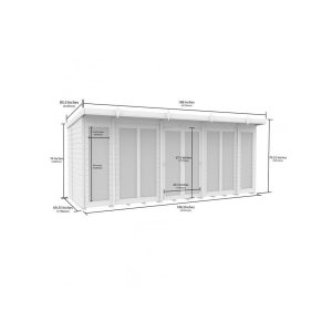 16x6 Composite Pent Full Height Summer House