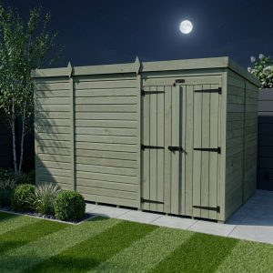 16 x 7 Pent Shed (Double Door, No Windows)