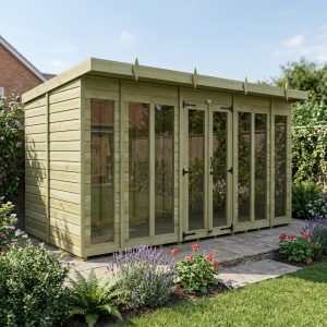 16 x 7 Pent Summer House (Full Height Window)