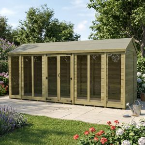 16 x 8 Apex Summer House (Full Height Window)