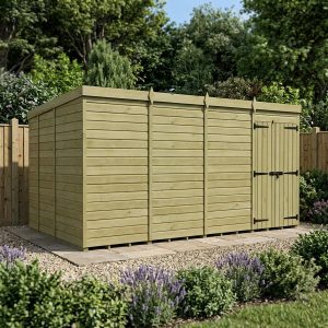 16 x 8 Pent Shed (Double Door, No Windows)