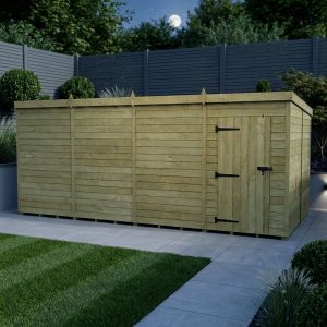 16 x 8 Pent Shed (Single Door, No Windows)