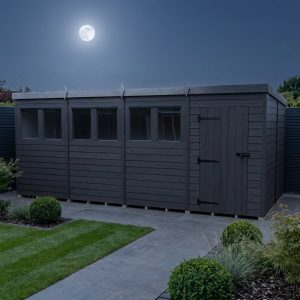 16x8 Pent Composite Shed (Single Door, With Windows)