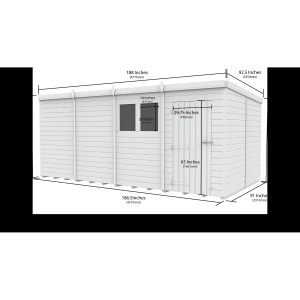 16x8 Composite Pent Security Shed