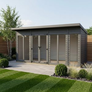 16x8 Composite Pent Full Height Summer House