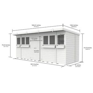 16 x 8 Pent Summer Shed