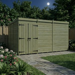 16 x 9 Pent Shed (Double Door, No Windows)