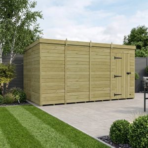 16 x 9 Pent Shed (Single Door, No Windows)
