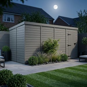 16x9 Pent Composite Shed (Single Door, No Windows)
