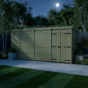 17 x 10 Pent Shed (Double Door, No Windows)