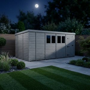 17x10 Pent Composite Shed (Single Door, With Windows)
