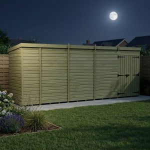 17 x 4 Pent Shed (Double Door, No Windows)