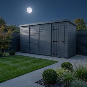 17x4 Pent Composite Shed (Single Door, No Windows)